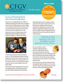 The cover of the 2024 Annual Newsletter showing a family reading to an infant.